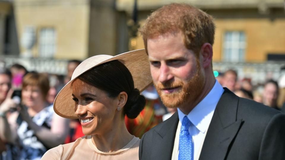 Prinz Harry und Herzogin Meghan beim Gartenfest im Buckingham Palace. Foto: Dominic Lipinski