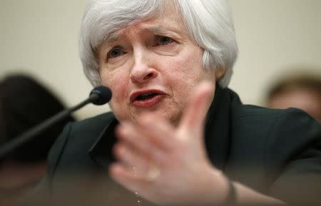 U.S. Federal Reserve Chair Janet Yellen testifies before the House of Representatives Financial Services Committee on Capitol Hill in Washington July 16, 2014. REUTERS/Kevin Lamarque