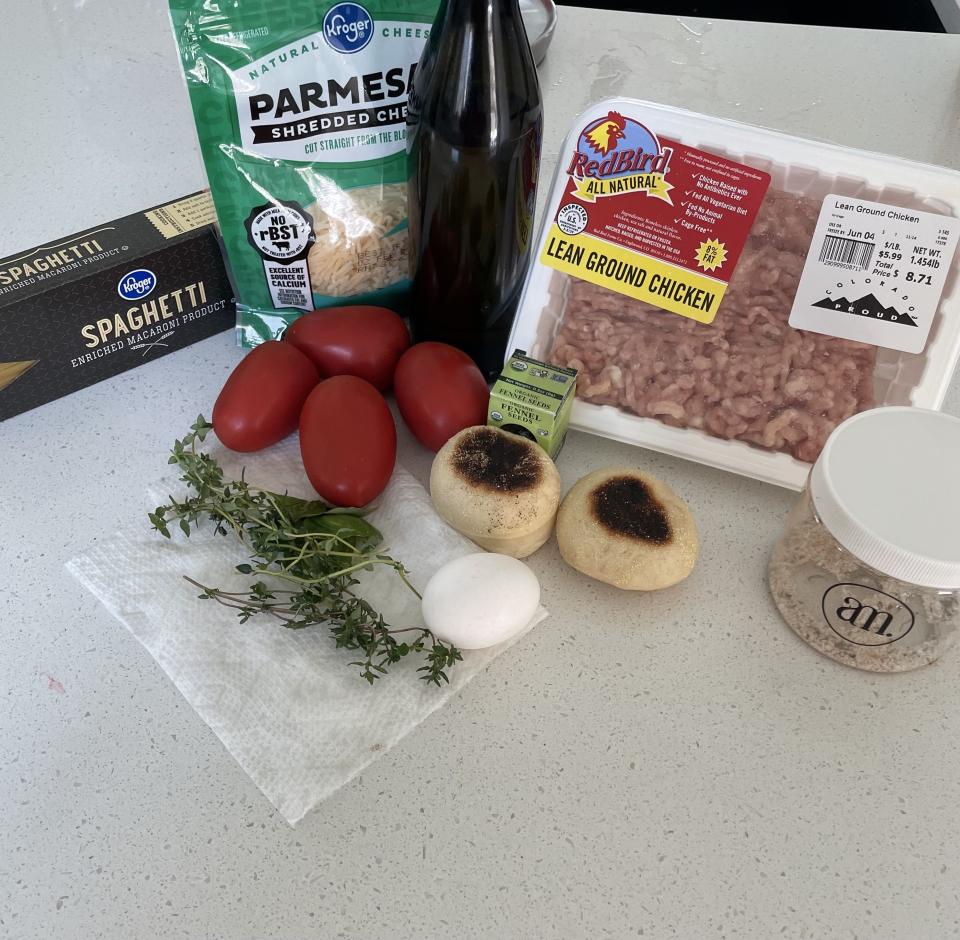 Dinner ingredients on the counter