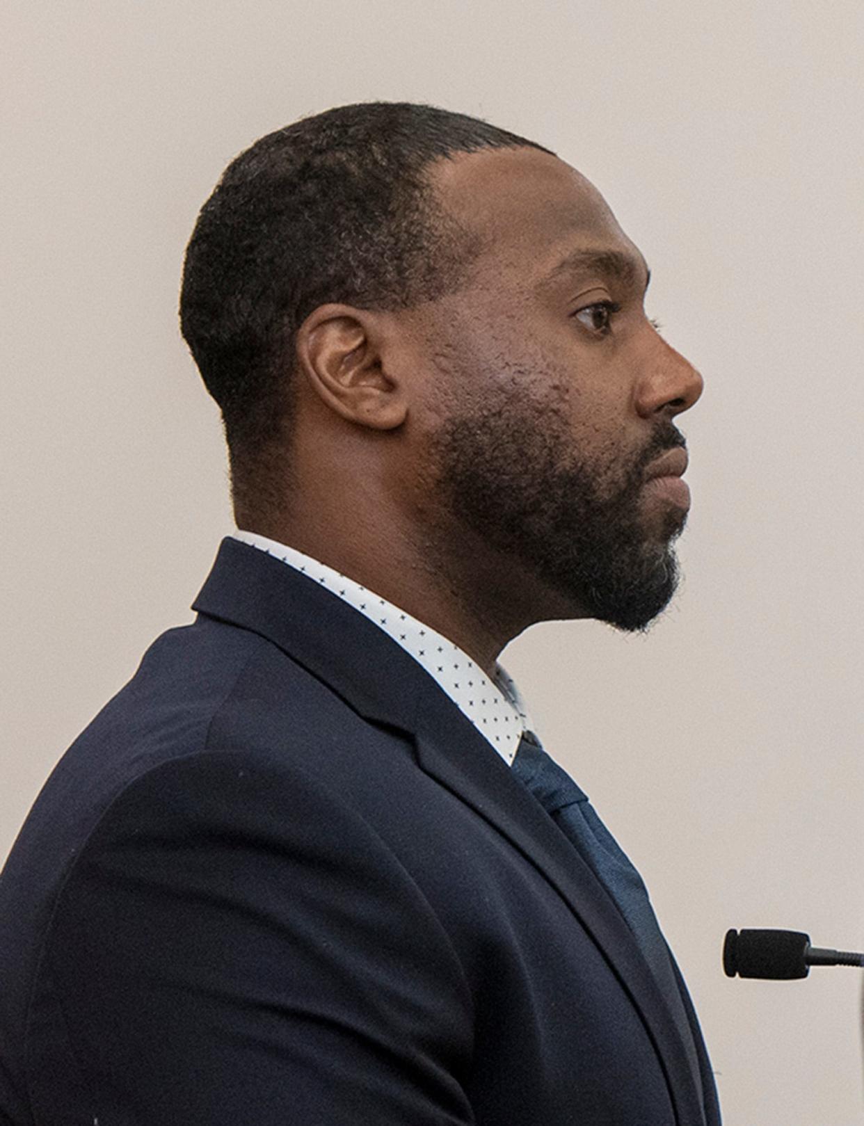 Worcester Police Officer Colby Turner is arraigned in Central District Court on Tuesday, August 2, 2022