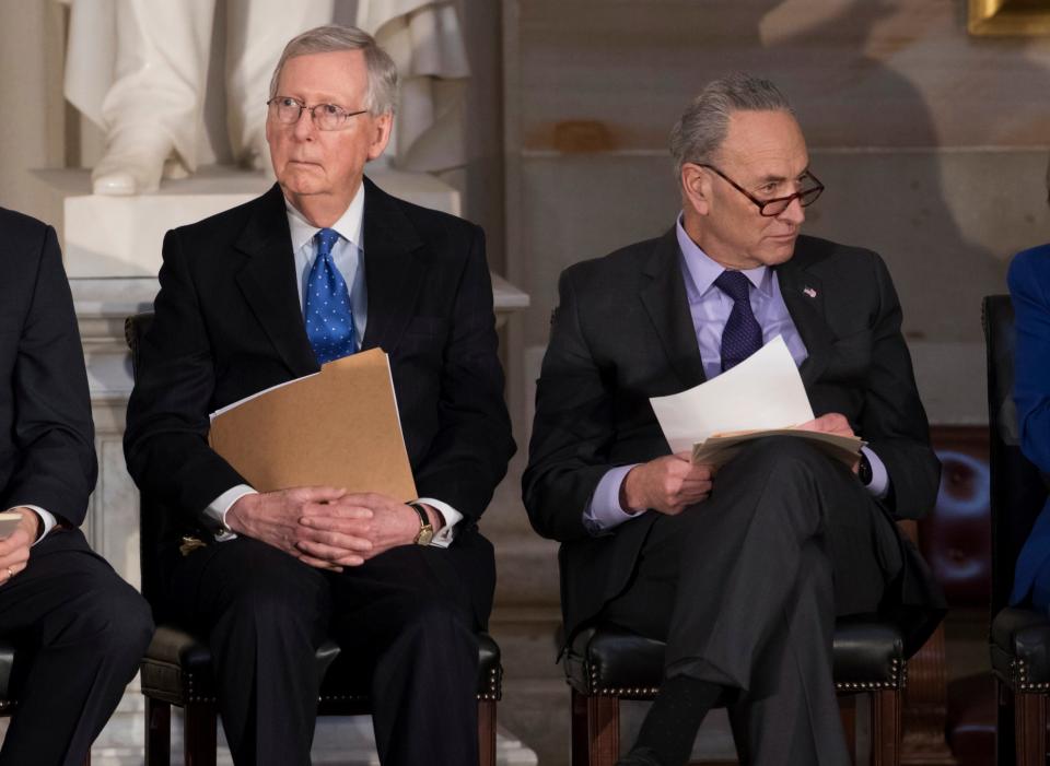 Senate Majority Leader Mitch McConnell, left, and Senate Democratic leader Charles Schumer.