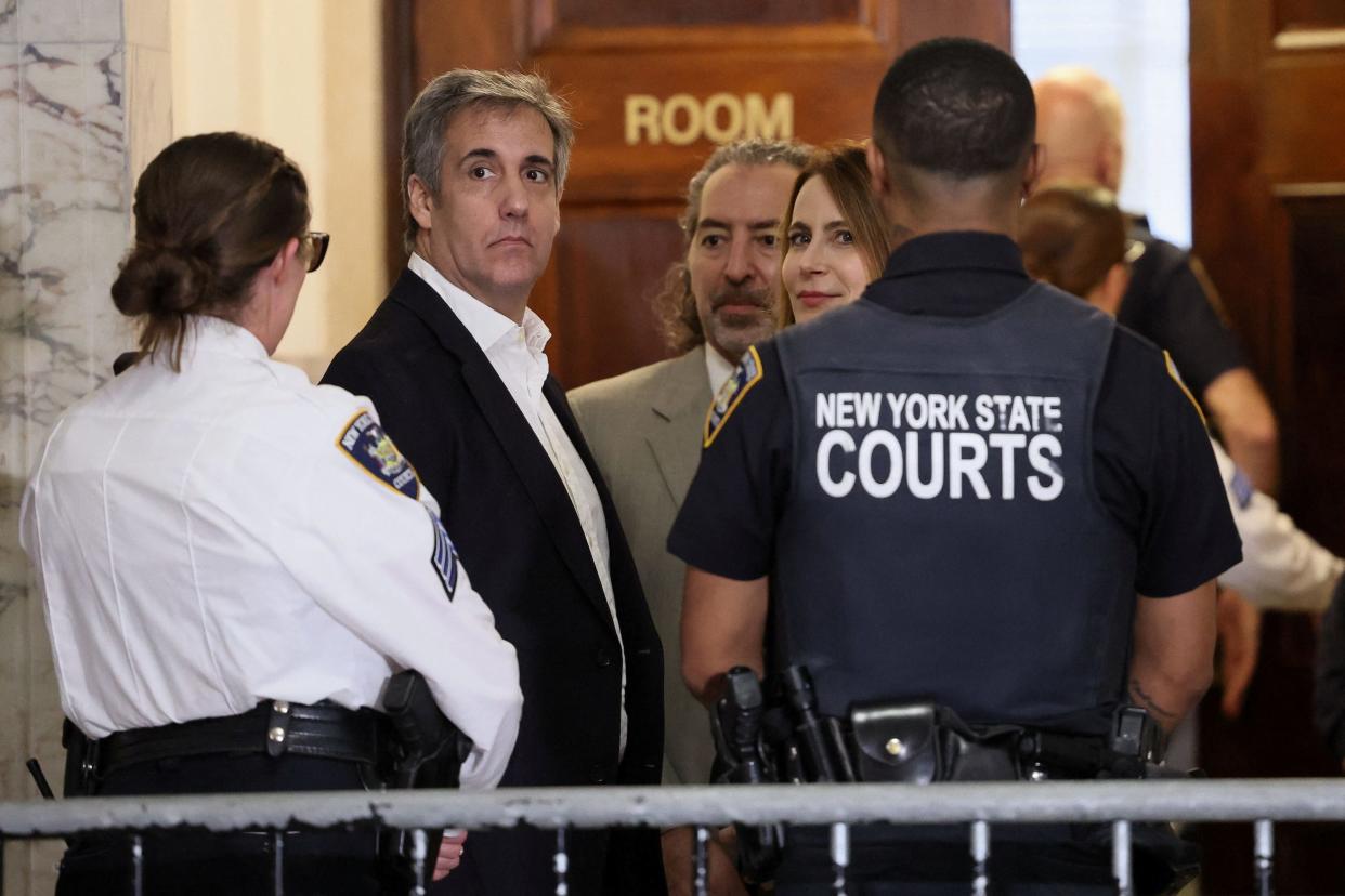 Michael Cohen at Donald Trump's civil fraud trial in New York.