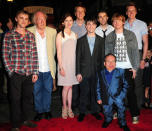 <p>Tom Felton, Michael Gambon, Bonnie Wright, Daniel Radcliffe, James Phelps, Matthew Lewis, Rupert Grint, Warwick Davis and Oliver Phelps attend the Grand Opening of The Wizarding World of Harry Potter at Universal Orlando on June 16, 2010 in Orlando, Florida.</p>