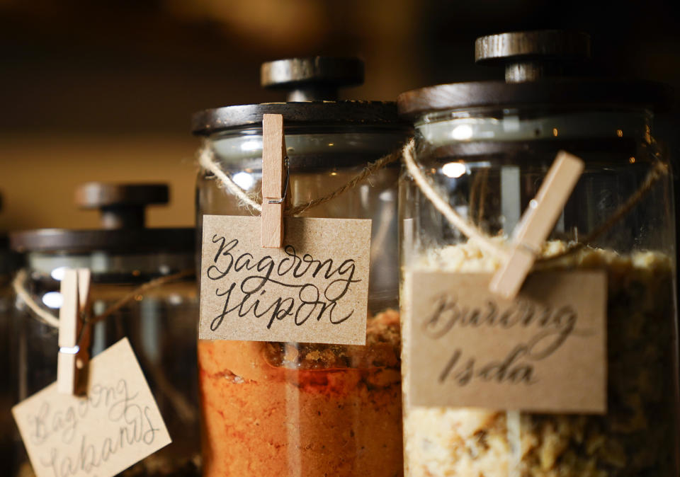 Filipino American restaurant Archipelago's in-house bagoong, a fermented condiment, is pictured Wednesday, May 24, 2023, in Seattle. Chef Aaron Verzosa is nominated for a 2023 James Beard Award in the Best Chef: Northwest and Pacific category. (AP Photo/Lindsey Wasson)