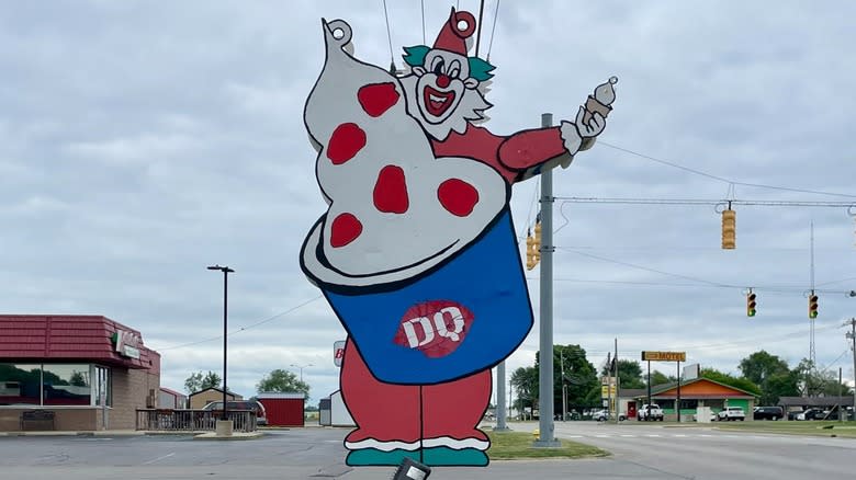 Dairy Queen clown signage in daytime 