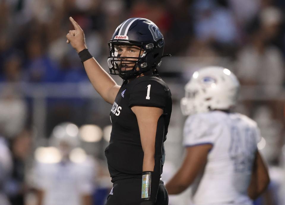 Corner Canyon High School and Bishop Gorman High School of Las Vegas, NV, compete in a non-conference football game at Corner Canyon High school in Draper on Friday, Aug. 18, 2023. | Laura Seitz, Deseret News