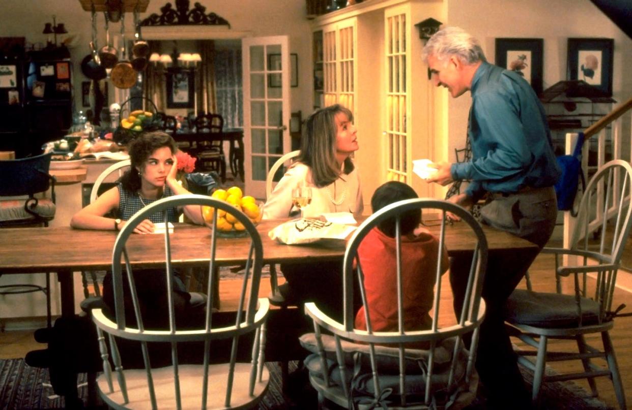 father of the bride, from left kimberly williams, diane keaton, steve martin, 1991,buena vista picturescourtesy everett collection