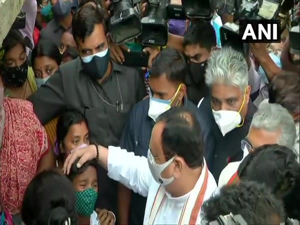 BJP chief JP Nadda in South 24 Parganas. (Photo/ANI)