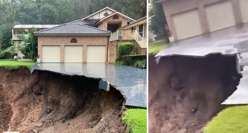 Emu Heights Sydney landslide driveway collapse