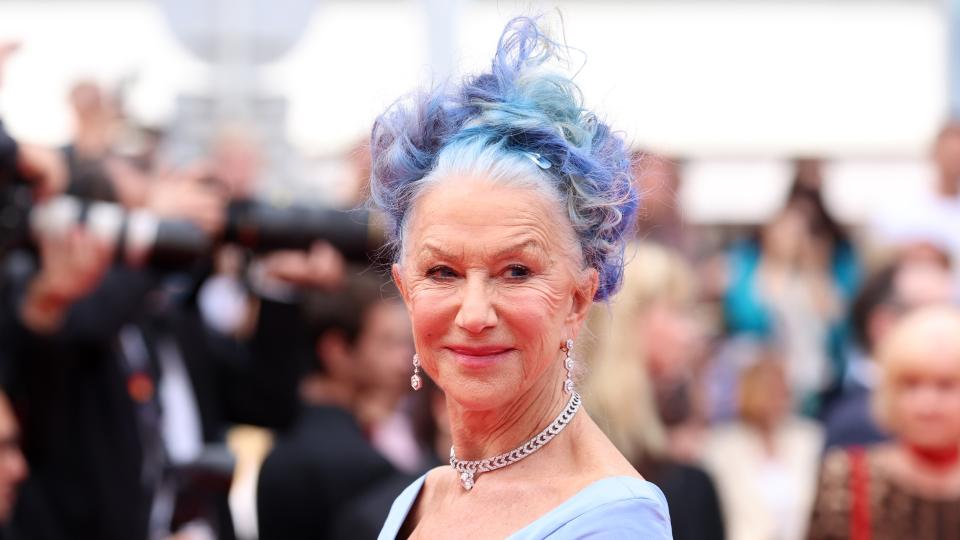 Helen Mirren pictured pastel blue hair