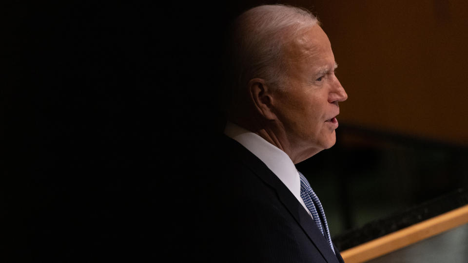 President Biden gives an address.