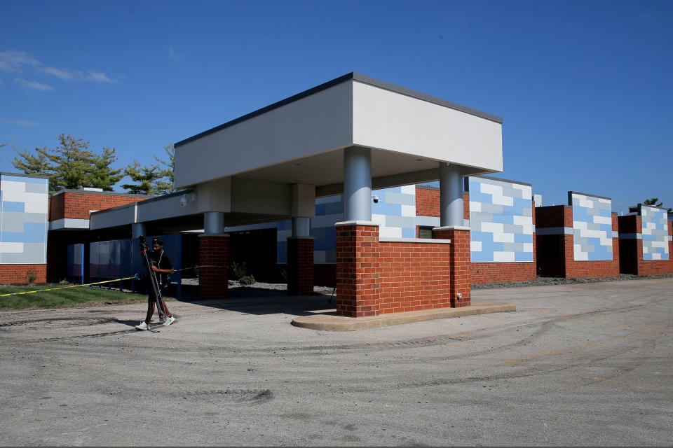 FILE - The exterior of the new Planned Parenthood facility is seen in Fairview Heights, Ill., on Oct. 2, 2019. Midwestern Planned Parenthood officials on Monday, Oct. 3, 2022, announced plans for a mobile abortion clinic — a 37-foot RV that will stay in Illinois but travel to near the border of adjoining states that have banned the procedure since the Supreme Court overturned Roe v. Wade earlier this year. (Christian Gooden/St. Louis Post-Dispatch via AP, File)