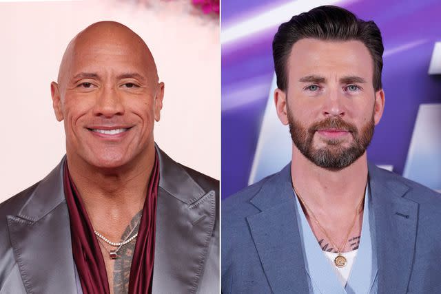 <p>John Shearer/WireImage; Ian West/PA Images via Getty</p> Dwayne Johnson; Chris Evans