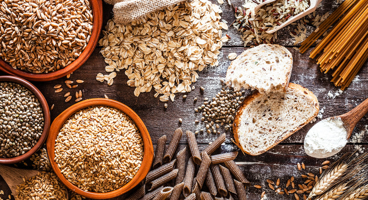 Brown rice, wholewheat pasta and lentils are all good sources of fibre. [Photo: Getty]