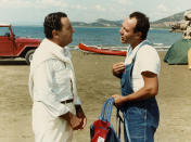 Con Alberto Sordi per il film "In viaggio con papà" (Photo by Mondadori via Getty Images)