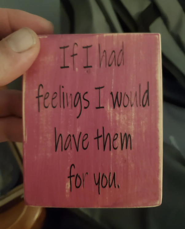 "If I had feelings I would have them for you."