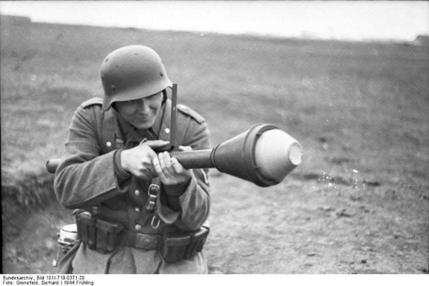 A German soldier with Panzerfaust