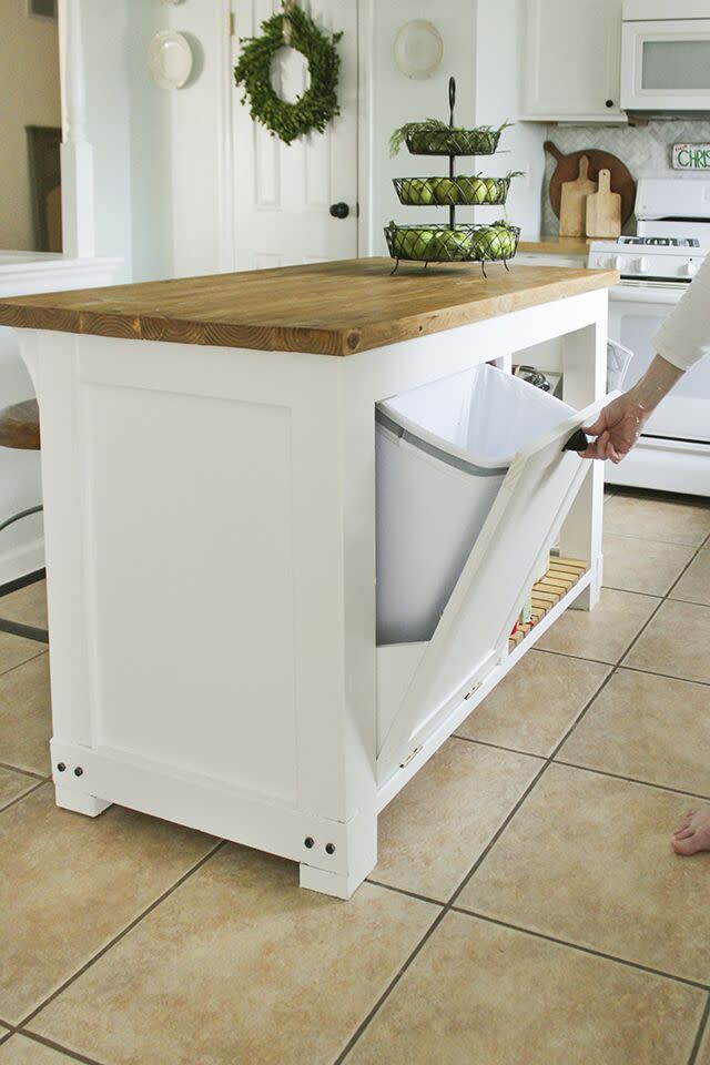 kitchen islands trash storage