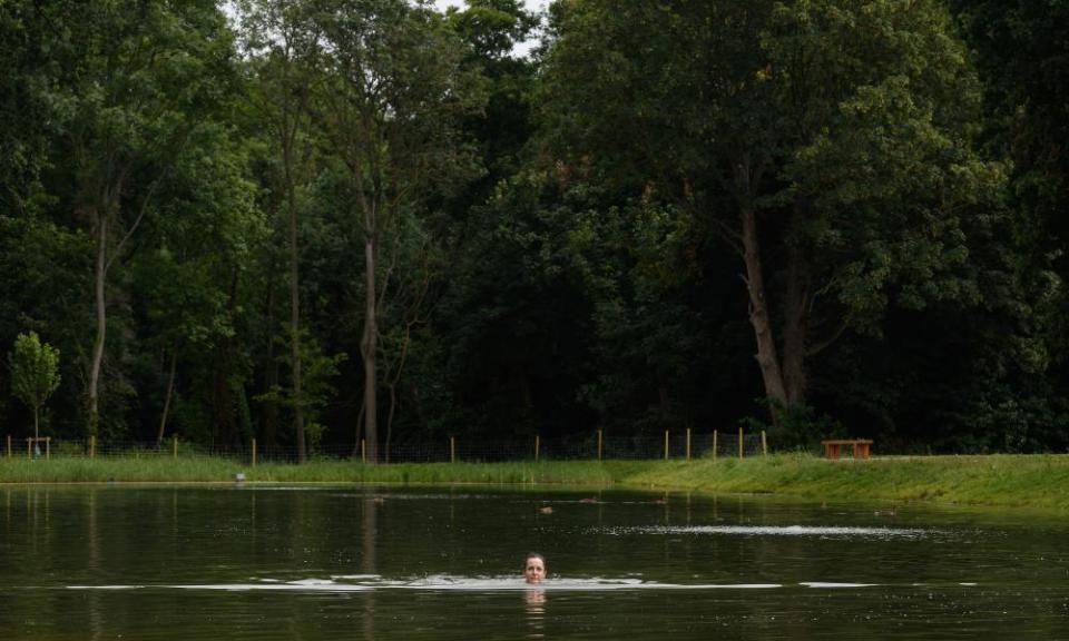 ‘A man-made lake for cold-water swimmers and wetland birds’: Beckenham Place, London.