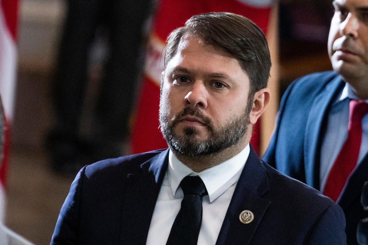 Rep. Ruben Gallego, D-Ariz., is seen in the U.S. Capitol, July 14, 2022, in Washington, D.C.