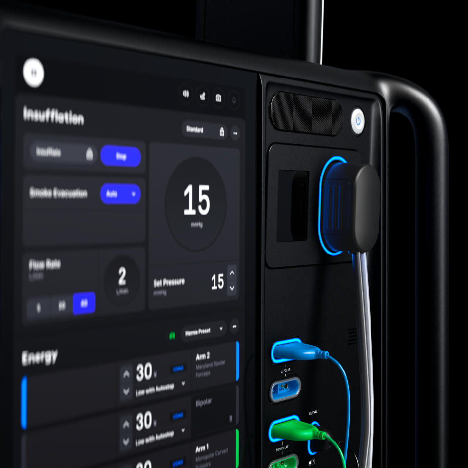 A view of Intuitive's da Vinci 5 insufflator screen