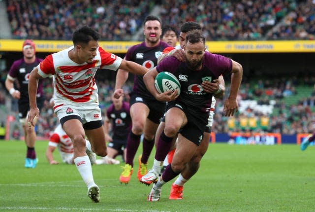 Jamison Gibson-Park, right, is one of three Ireland players set to face their native New Zealand