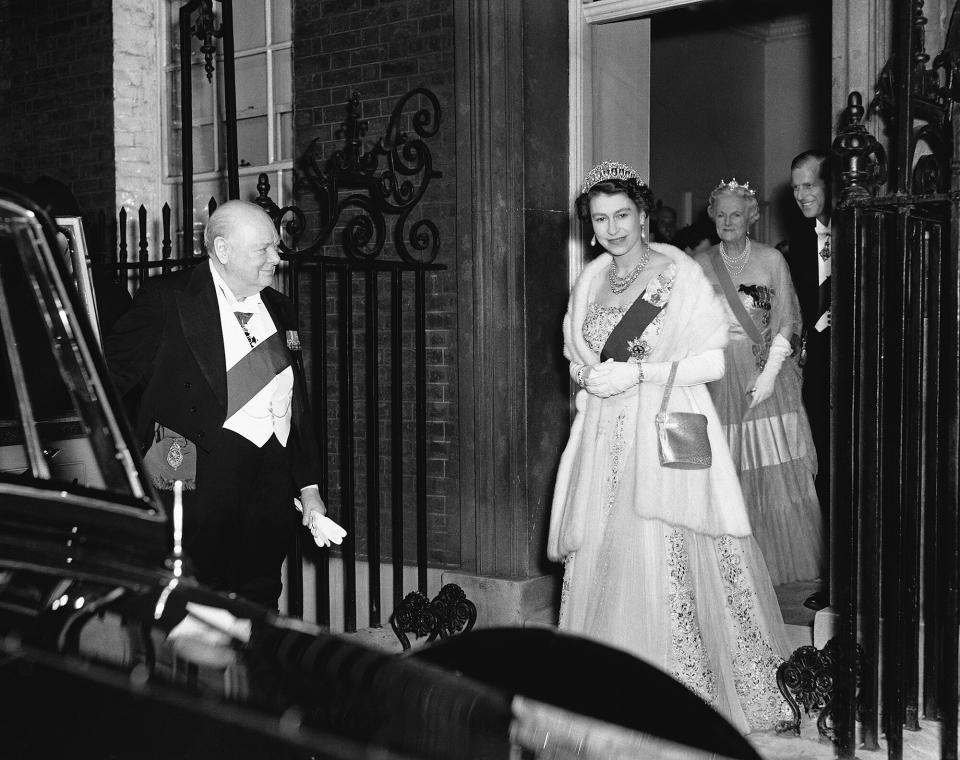 Winston Churchill, Queen elizabeth and the Duke of Edinburgh