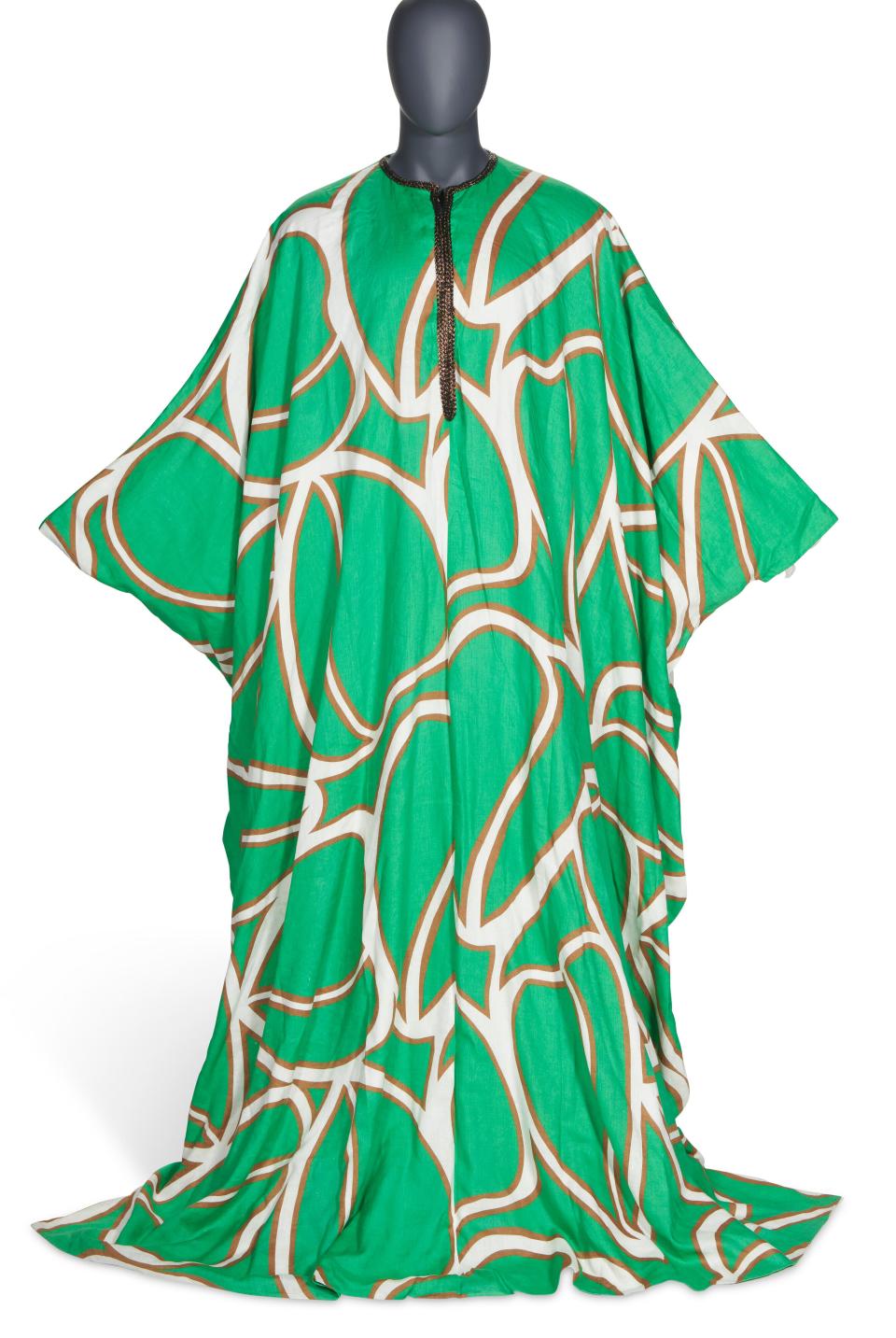 A caftan designed by Diane von Furstenberg from André Leon Talley's collection was auctioned at Christie's and sold for more than $3,500.