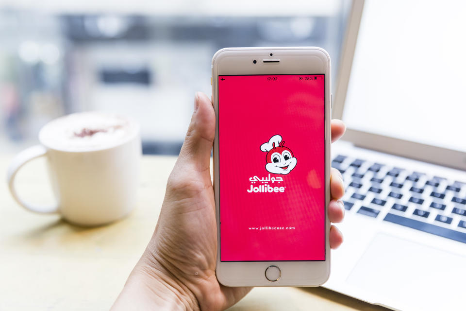 Hong Kong, Hong Kong - JULY 31: A smart phone with the fast food app Jollibee is seen on the screen in Hong Kong, Hong Kong, on July 31, 2018. (Photo by Yu Chun Christopher Wong/S3studio/Getty Images)