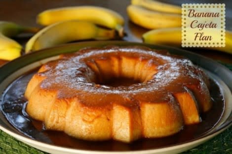 banana and cajeta flan