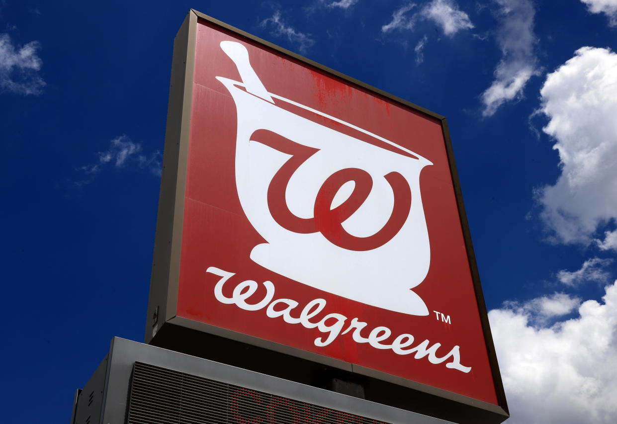 FILE - This June 25, 2019, photo, shows a sign outside a Walgreens Pharmacy in Pittsburgh. The Food and Drug Administration said Wednesday, July 6, 2022, that pharmacies could now prescribe Pfizer's Paxlovid pill directly to COVID-19 patients. (AP Photo/Gene J. Puskar, File)