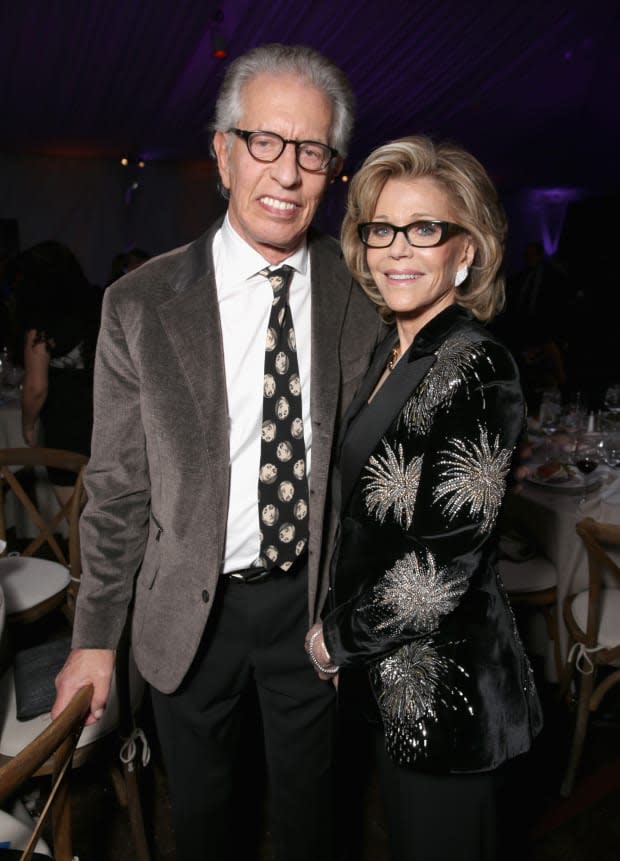 Richard Perry and Jane Fonda attend UCLA IOES celebration of the Champions of our Planet's Future on March 24, 2016 in Beverly Hills, California.<p><a href="https://www.gettyimages.com/detail/517385434" rel="nofollow noopener" target="_blank" data-ylk="slk:Todd Williamson/Getty Images;elm:context_link;itc:0;sec:content-canvas" class="link ">Todd Williamson/Getty Images</a></p>
