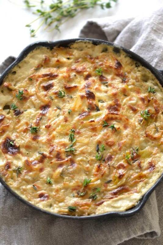 <p>Every Last Bite</p><p>This caramelized leek, onion and fennel gratin is an easy one pan side dish that is creamy and so delicious.</p><p><strong>Get the recipe: <a href="https://www.everylastbite.com/leek-fennel-gratin/" rel="nofollow noopener" target="_blank" data-ylk="slk:Caramelized Leek, Fennel and Onion Gratin;elm:context_link;itc:0;sec:content-canvas" class="link "><em>Caramelized Leek, Fennel and Onion Gratin</em></a></strong></p>
