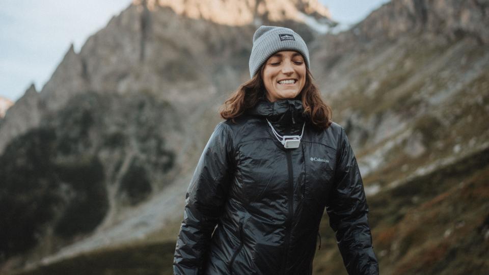 A hiker in the Alps