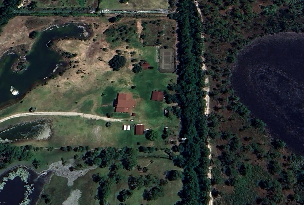An aerial shot of the 10 acre property. Google Maps