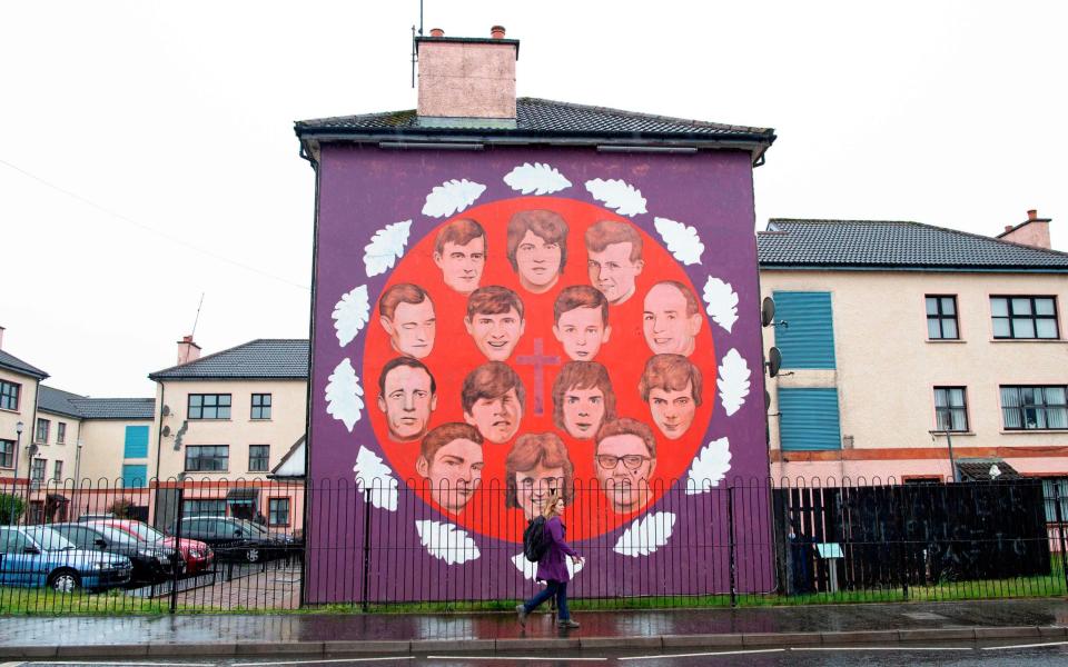 A Bloody Sunday mural commemorating the victims in Londonderry