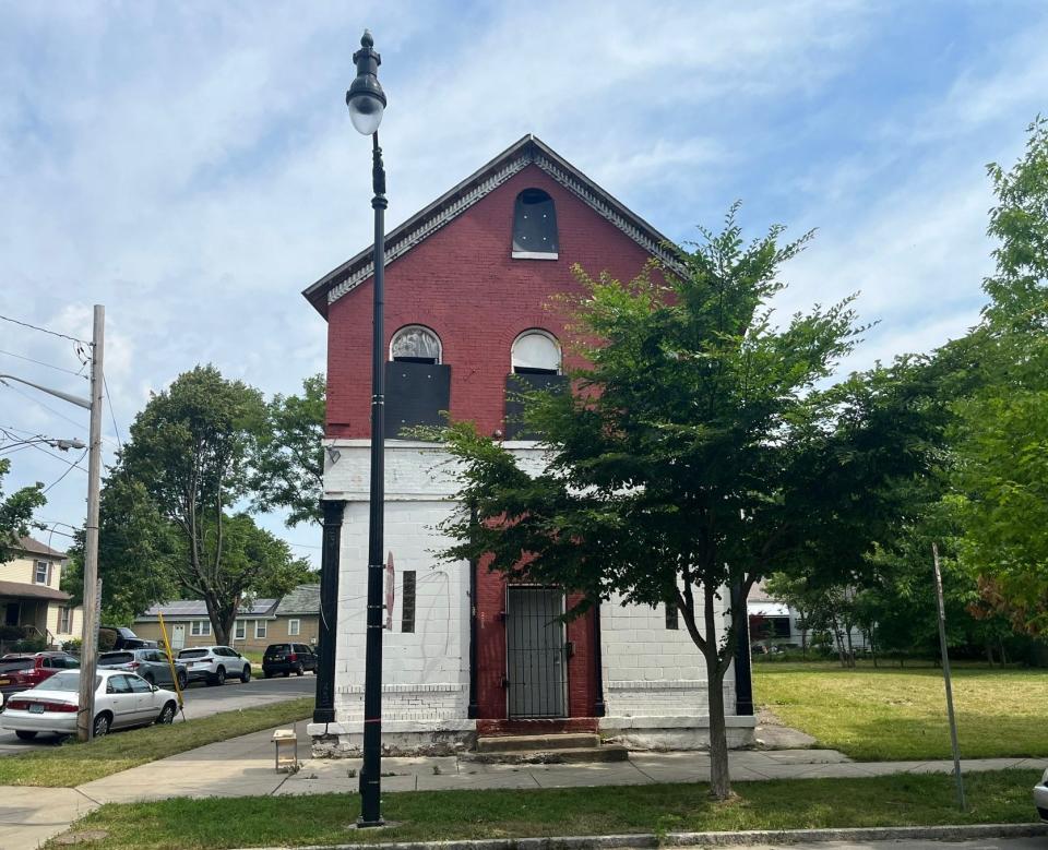 By fall 2023, African Heritage Food Co-op hopes to open a grocery store serving healthful produce inside this historic building at 238 Carlton St. in Buffalo's East Side Fruit Belt neighborhood. New York Gov. Kathy Hochul pledged $3 million toward the project in June 2022. Pictured here in July 2022.