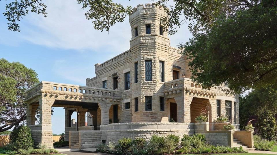 The completed Cottonland Castle in Waco is ready for auction bidding on July 20, 2023.