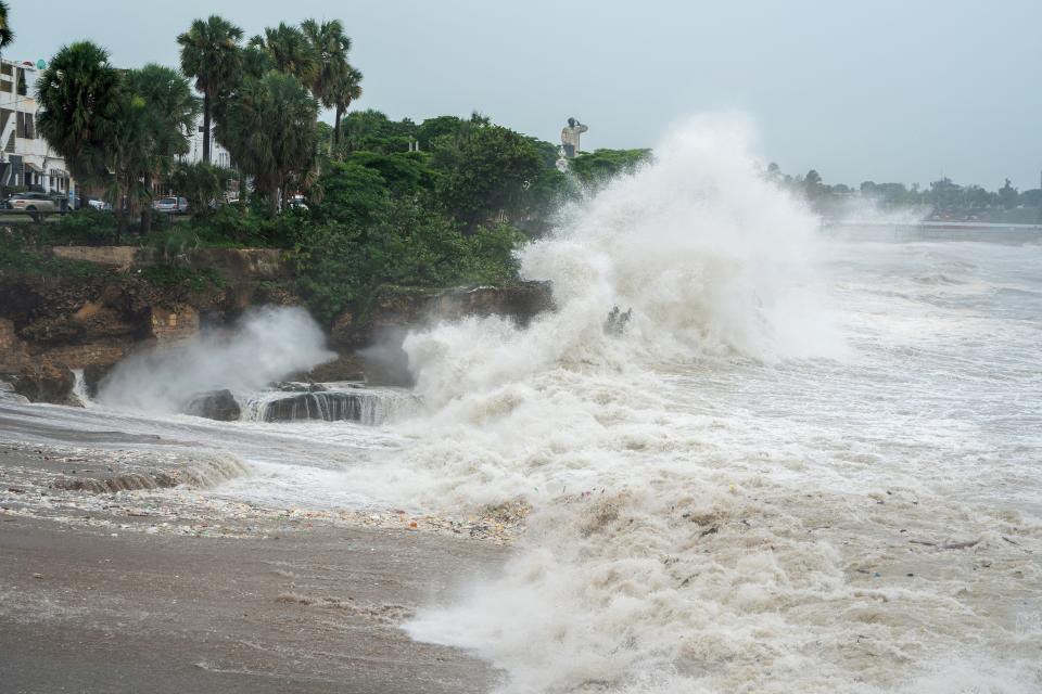 High tides are pictured after Hurricane Beryl hit the Dominican Republic on Tuesday.