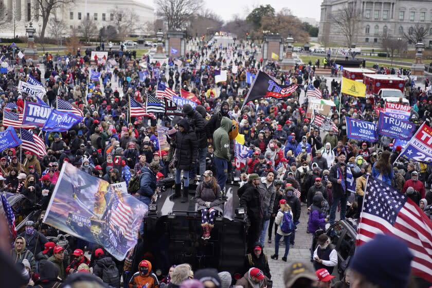 Protesters gather in front of the Capital building on the second day of pro-Trump events