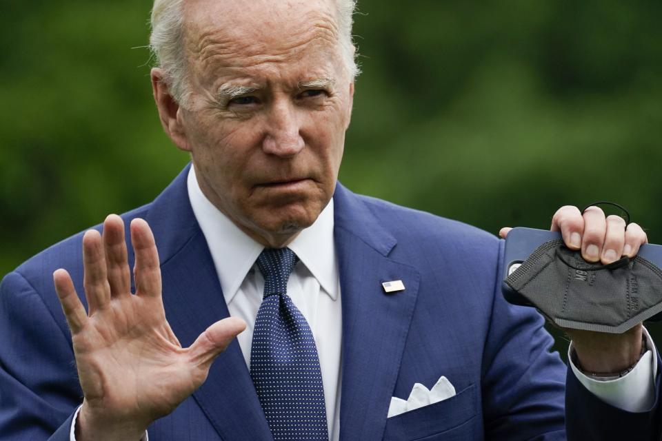 President Joe Biden tells reporters he will speak about the mass shooting at Robb Elementary School in Uvalde, Texas, later in the evening as he arrives at the White House, in Washington, from his trip to Asia, Tuesday, May 24, 2022.