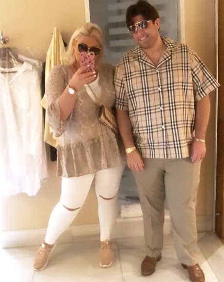 Adorable: The pair enjoyed a loved-up day out of shopping (Gemma Collins Instagram)