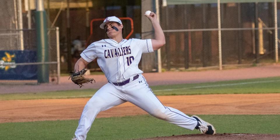 Calvary Day's Will Hampton in a 2021 game against Calvary Day at Grayson Stadium.