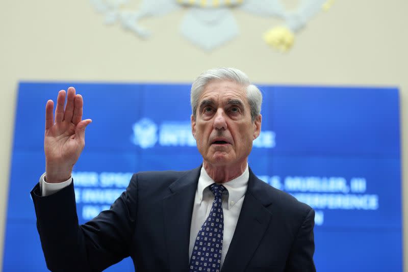 Former Special Counsel Robert Mueller testifies during House Intelligence Committee hearing on the Mueller Report on Capitol Hill in Washington