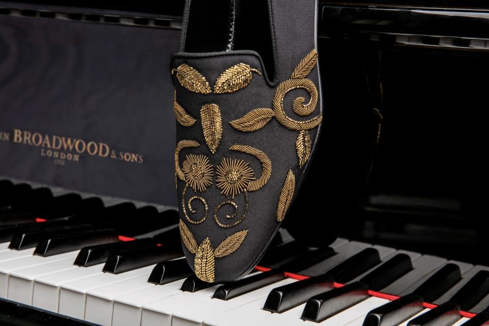 A shoe from Manolo Blahnik's limited-edition collection for the coronation.