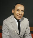 FILE - Comedian Mel Brooks is photographed in his New York City apartment in May 1966. Brooks released a memoir, "All About Me!: My Remarkable Life in Show Business." (AP Photo, File)