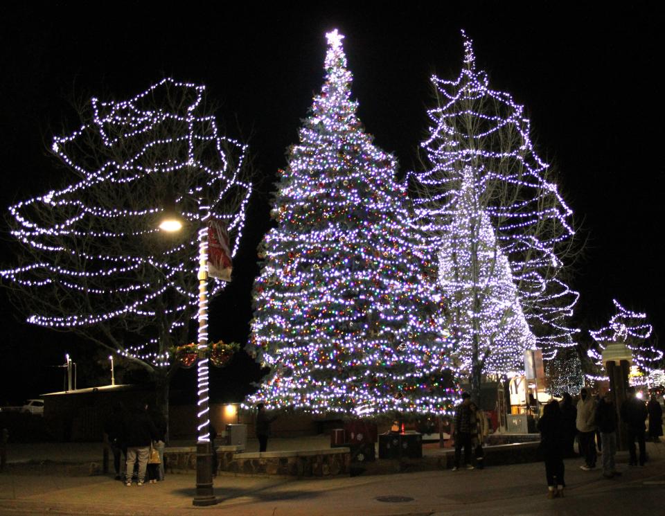 The annual lighted Christmas Tree in The Village at Big Bear Lake, as seen on December 8, 2023. A must event to witness the first Friday after Thanksgiving every year at the village.