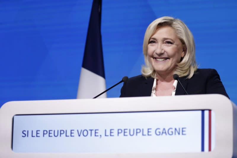 法國極右派總統候選人勒潘（Marine Le Pen）。（美聯社）