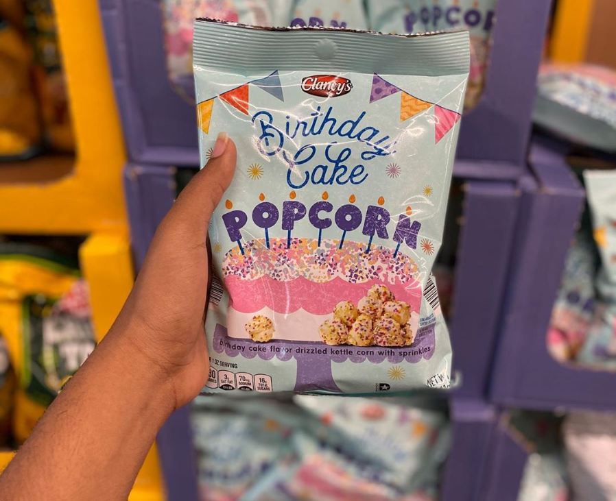 <p>Clancy's popcorn gets all dressed up in frosting and sprinkles for a snack we're definitely inviting to every party. This Aldi shelf <a href="https://www.instagram.com/p/B_aINcpD4Ah/" rel="nofollow noopener" target="_blank" data-ylk="slk:standout;elm:context_link;itc:0;sec:content-canvas" class="link ">standout</a> is a contender for being the best addition to all things birthday cake-flavored. </p>