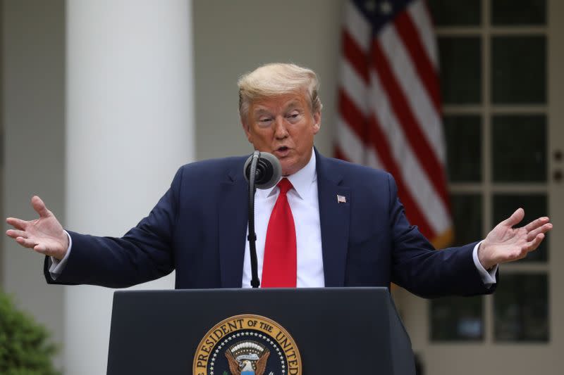 U.S. President Trump leads daily coronavirus response briefing at the White House in Washington